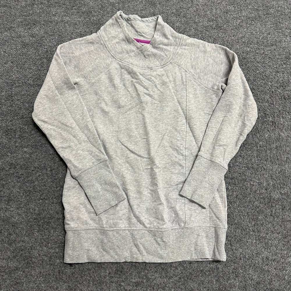 Calvin Klein Sweatshirt Womens Size M Gray Performance Funnel Neck Thumbholes